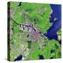 Satellite View of Amsterdam, Netherlands-null-Stretched Canvas