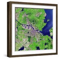 Satellite View of Amsterdam, Netherlands-null-Framed Photographic Print