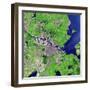 Satellite View of Amsterdam, Netherlands-null-Framed Photographic Print