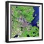 Satellite View of Amsterdam, Netherlands-null-Framed Photographic Print