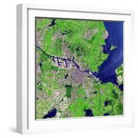 Satellite View of Amsterdam, Netherlands-null-Framed Photographic Print