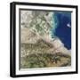 Satellite View of an Alluvial Fan in Kazakhstan's Almaty Province-null-Framed Photographic Print
