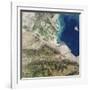 Satellite View of an Alluvial Fan in Kazakhstan's Almaty Province-null-Framed Photographic Print