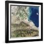 Satellite View of an Alluvial Fan in Kazakhstan's Almaty Province-null-Framed Photographic Print