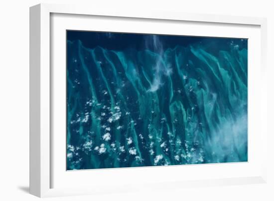 Satellite view of Atlantic Ocean near Elethura, Bahamas-null-Framed Photographic Print