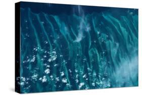 Satellite view of Atlantic Ocean near Elethura, Bahamas-null-Stretched Canvas