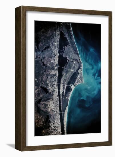 Satellite view of Cape Canaveral, Brevard County, Florida, USA-null-Framed Photographic Print