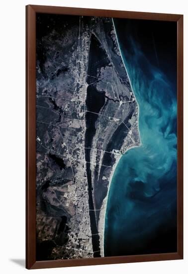 Satellite view of Cape Canaveral, Brevard County, Florida, USA-null-Framed Photographic Print