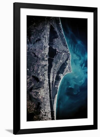 Satellite view of Cape Canaveral, Brevard County, Florida, USA-null-Framed Photographic Print