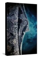 Satellite view of Cape Canaveral, Brevard County, Florida, USA-null-Stretched Canvas