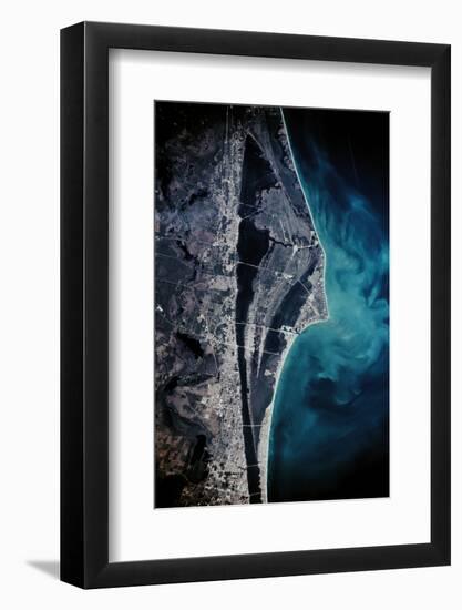 Satellite view of Cape Canaveral, Brevard County, Florida, USA-null-Framed Photographic Print