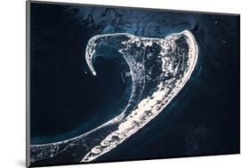 Satellite view of Cape Cod National Seashore area in North Atlantic Ocean, Massachusetts, USA-null-Mounted Photographic Print