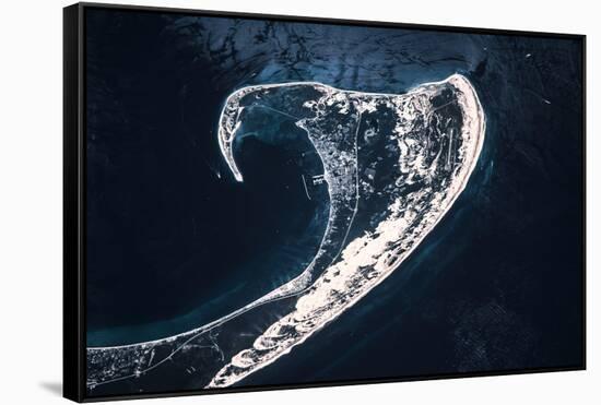 Satellite view of Cape Cod National Seashore area in North Atlantic Ocean, Massachusetts, USA-null-Framed Stretched Canvas