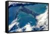 Satellite view of Cape Cod National Seashore area in North Atlantic Ocean, Massachusetts, USA-null-Framed Stretched Canvas