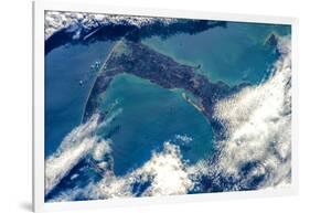 Satellite view of Cape Cod National Seashore area in North Atlantic Ocean, Massachusetts, USA-null-Framed Photographic Print