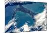 Satellite view of Cape Cod National Seashore area in North Atlantic Ocean, Massachusetts, USA-null-Mounted Photographic Print