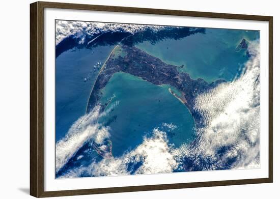 Satellite view of Cape Cod National Seashore area in North Atlantic Ocean, Massachusetts, USA-null-Framed Photographic Print