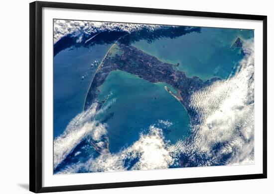 Satellite view of Cape Cod National Seashore area in North Atlantic Ocean, Massachusetts, USA-null-Framed Photographic Print