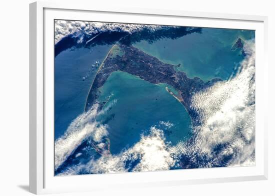 Satellite view of Cape Cod National Seashore area in North Atlantic Ocean, Massachusetts, USA-null-Framed Photographic Print