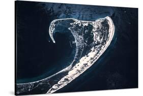 Satellite view of Cape Cod National Seashore area in North Atlantic Ocean, Massachusetts, USA-null-Stretched Canvas