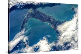 Satellite view of Cape Cod National Seashore area in North Atlantic Ocean, Massachusetts, USA-null-Stretched Canvas