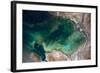 Satellite view of Caspian Sea and Coastal Area, Kazakhstan-null-Framed Photographic Print