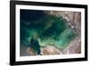 Satellite view of Caspian Sea and Coastal Area, Kazakhstan-null-Framed Photographic Print