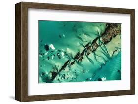 Satellite view of cays in North Atlantic Ocean, Bahamas-null-Framed Photographic Print