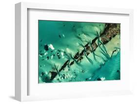 Satellite view of cays in North Atlantic Ocean, Bahamas-null-Framed Photographic Print