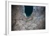 Satellite view of Chicago and Lake Michigan, Illinois, USA-null-Framed Photographic Print
