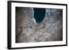 Satellite view of Chicago and Lake Michigan, Illinois, USA-null-Framed Photographic Print