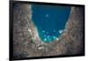 Satellite view of Chicago and Lake Michigan, Illinois, USA-null-Framed Photographic Print