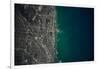 Satellite view of Chicago and Lake Michigan, Illinois, USA-null-Framed Photographic Print