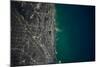 Satellite view of Chicago and Lake Michigan, Illinois, USA-null-Mounted Photographic Print