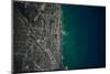 Satellite view of Chicago and Lake Michigan, Illinois, USA-null-Mounted Photographic Print