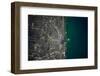 Satellite view of Chicago and Lake Michigan, Illinois, USA-null-Framed Photographic Print