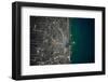 Satellite view of Chicago and Lake Michigan, Illinois, USA-null-Framed Photographic Print