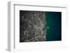 Satellite view of Chicago and Lake Michigan, Illinois, USA-null-Framed Photographic Print