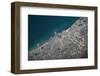 Satellite view of Chicago at the coast of Lake Michigan, USA-null-Framed Photographic Print