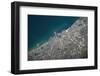 Satellite view of Chicago at the coast of Lake Michigan, USA-null-Framed Photographic Print