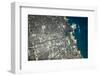 Satellite view of Chicago city at the coast of Lake Michigan, USA-null-Framed Photographic Print