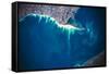 Satellite view of city at lake side, Great Lakes, North America-null-Framed Stretched Canvas