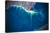 Satellite view of city at lake side, Great Lakes, North America-null-Stretched Canvas