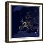 Satellite View of City Lights in Several European and Nordic Cities-null-Framed Photographic Print