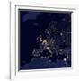 Satellite View of City Lights in Several European and Nordic Cities-null-Framed Photographic Print