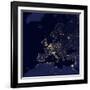 Satellite View of City Lights in Several European and Nordic Cities-null-Framed Photographic Print