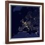 Satellite View of City Lights in Several European and Nordic Cities-null-Framed Photographic Print