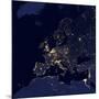 Satellite View of City Lights in Several European and Nordic Cities-null-Mounted Photographic Print