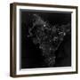 Satellite View of City, Village, And Highway Lights in India-Stocktrek Images-Framed Photographic Print