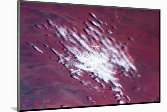 Satellite view of clouds over desert, Costellos, Northern Territory, Australia-null-Mounted Photographic Print